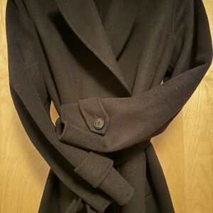 Micheal Kors Wool Belted Wrap Coat - Black M